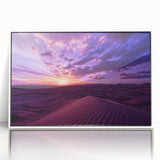 Art deco poster of a Middle Eastern landscape in muted earth tones on framed acrylic, ideal for modern art wall decor.