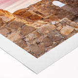 Art deco poster of a Middle-Eastern scenery in pastel shades on rolled canvas, suitable for dining room decor.