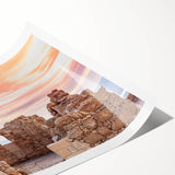 Extra large rolled print featuring line art flowers in soft hues, ideal for large living room wall decor.