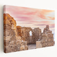 Middle Eastern landscape on stretched canvas featuring earthy tones, ideal for kitchen wall art.