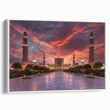 Vintage poster art depicting a Middle Eastern scenic landscape on extra large framed canvas.