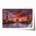 Extra large rolled print featuring a Middle Eastern Oman scenery in muted earth tones.