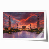 Extra large rolled print featuring a Middle Eastern Oman scenery in muted earth tones.