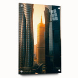 Acrylic print of a Middle Eastern Qatar scenery in muted earth tones, ideal for dining room decor.