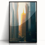Large abstract wall art of a Qatar scenery in muted earth tones, acrylic on framed canvas.