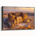 Black and white framed canvas depicting a vintage-style Saudi Arabian landscape, ideal for bedroom wall art.