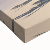 Black and white landscape painting of Fiji on stretched canvas, ideal for bedroom wall art.