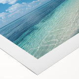 Art deco poster of Bora Bora with serene blue and green tones on rolled canvas, ideal for dining room wall art.