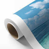 Art Deco style poster of Bora Bora with vibrant blue and green tones on rolled canvas, ideal for nursery wall art.