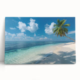 Black and white stretched canvas of Bora Bora scenery, ideal for kitchen wall art or bedroom ambiance.