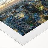 Art deco poster of Auckland skyline in muted gray tones on rolled canvas, suitable for dining room wall art.