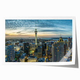 Extra large rolled print of Auckland, New Zealand scenery with vibrant green and blue tones.