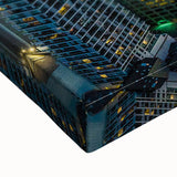 Large art of Auckland landscape in black and white tones on stretched canvas, suitable for bedroom wall decor.