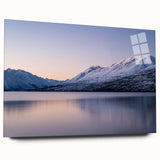 Acrylic print of a large abstract depiction of Canterbury, New Zealand, in muted earth tones, suited for dining room decor.