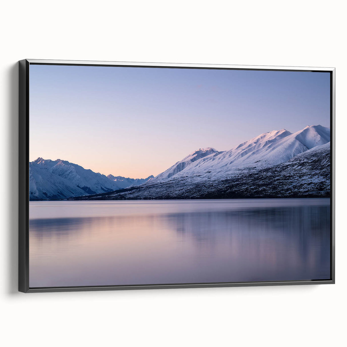 Black and white landscape art painting of Canterbury, New Zealand on framed canvas, suitable for bedroom decor.