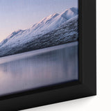 Black wall art depicting a textured, colorful New Zealand Canterbury scenery on a framed canvas, ideal for living room decor.