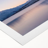 Art deco poster depicting the serene Canterbury, New Zealand landscape in muted earth tones on rolled canvas.