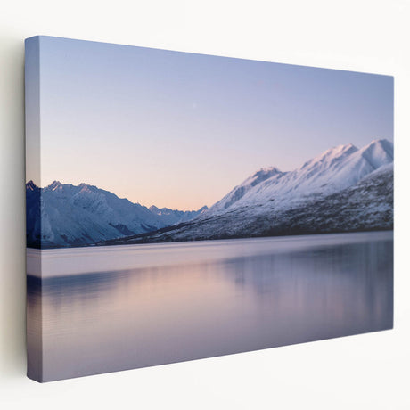 Large art print of Canterbury, New Zealand scenery on stretched canvas, featuring muted earth tones.