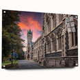 Acrylic print of a large abstract depiction of Otago, New Zealand, in muted earth tones.