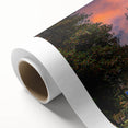 Art deco poster of Otago, New Zealand scenery on rolled canvas, featuring muted earth tones, ideal for nursery wall art.