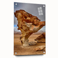 Abstract landscape of Bolivia in muted earth tones on acrylic glass, suitable for bedroom or dining room decor.