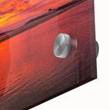 Large abstract wall art depicting a Brazilian landscape in vibrant green and blue tones on acrylic glass.