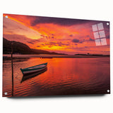 Acrylic print of a large abstract depiction of a Brazilian landscape in vibrant green and blue tones.