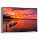 Landscape art painting of a Brazilian scene in vibrant colors on framed canvas, ideal for living room decor.