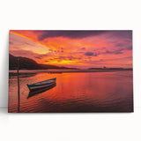 Large black and white stretched canvas depicting a serene Brazilian landscape.