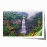 Extra large rolled print of a vibrant Colombian landscape with lush greenery and floral elements.