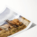 Extra large wall art featuring line art flowers in muted earth tones on a rolled print, suitable for large living room decor.