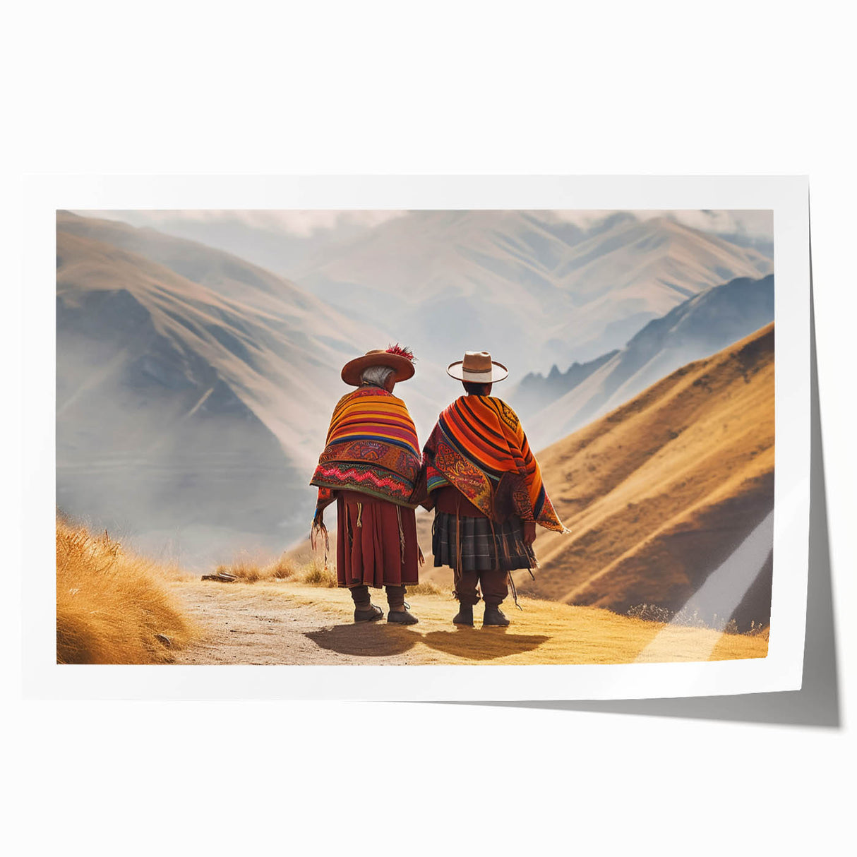 Extra large rolled print of a Peruvian landscape, featuring vibrant greenery and mountains, ideal for art wall dining room.