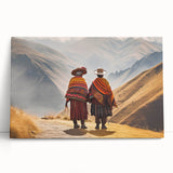 Black and white photograph of Machu Picchu on stretched canvas, suitable as kitchen wall art or for bedroom ambiance.