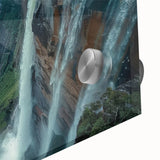 Large abstract wall art depicting a South American Venezuelan scenery in muted earth tones on acrylic glass.