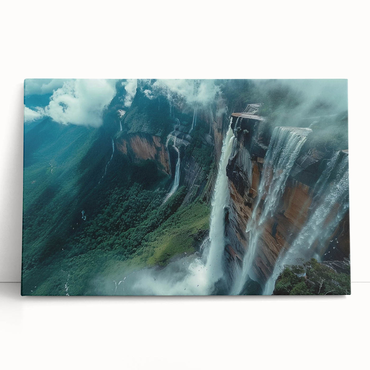 Black and white stretched canvas of a Venezuelan landscape, ideal for kitchen wall art or bedroom ambiance.