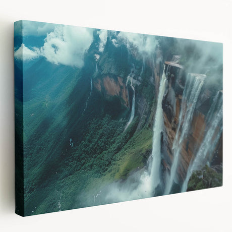Large canvas print of a Venezuelan landscape in muted earth tones, ideal for kitchen wall art.