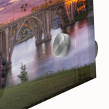 Large abstract wall art featuring swirling patterns in muted earth tones on acrylic glass, ideal for dining room ambiance.