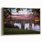 Framed canvas depicting an Alabama landscape in muted earth tones, ideal for bedroom wall art.