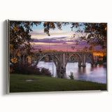 Framed canvas featuring a vintage-style landscape painting of Alabama scenery in colorful art tones.