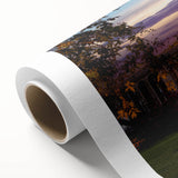 Art Deco-style poster of Alabama scenery on rolled canvas, featuring pastel colors, suitable for nursery wall art.