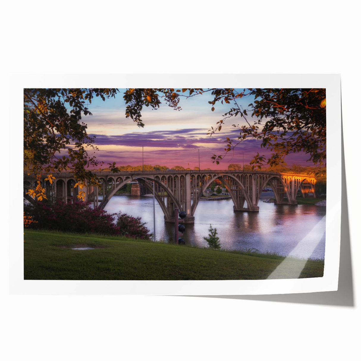 Rolled print of Alabama scenery featuring lush green landscapes and floral elements, ideal for art wall dining room.