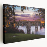 Large art depicting an Alabama landscape on stretched canvas, featuring muted earth tones, ideal for kitchen wall art.