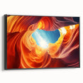 Black and white framed canvas of Arizona Antelope Canyon, ideal for bedroom wall decor.
