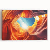 Black and white photograph of Antelope Canyon on stretched canvas, suitable for kitchen wall art.