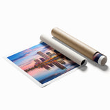 Extra large rolled print of Arkansas scenery with vibrant floral elements, ideal for classy bathroom wall art.