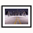 Extra large abstract art print of Los Angeles skyline in vibrant colors on a textured canvas, framed in black.