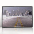 Large abstract wall art depicting the Los Angeles skyline in muted gray and blue tones on a framed acrylic print.