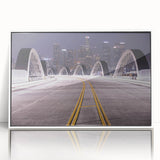 Acrylic print of Los Angeles skyline in art deco style, ideal for modern art wall decor.