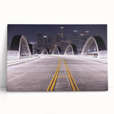 Black and white large art of Los Angeles skyline on stretched canvas, ideal for kitchen wall art or bedroom ambiance.