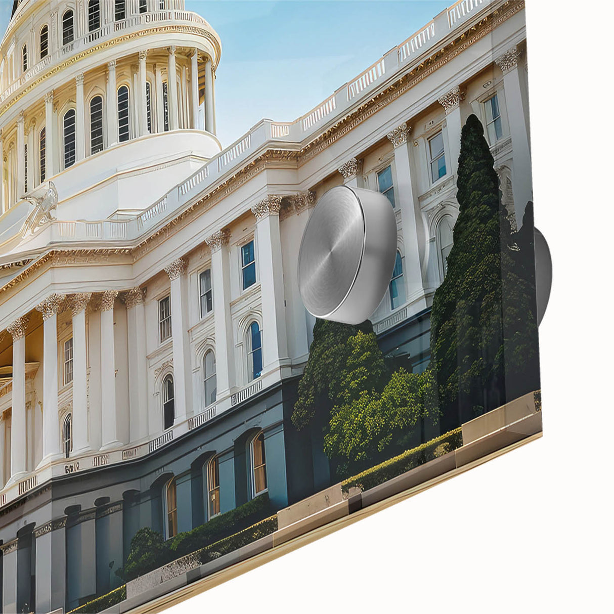 Large abstract wall art depicting Sacramento scenery in mid-century modernist style on acrylic, ideal for dining room art.